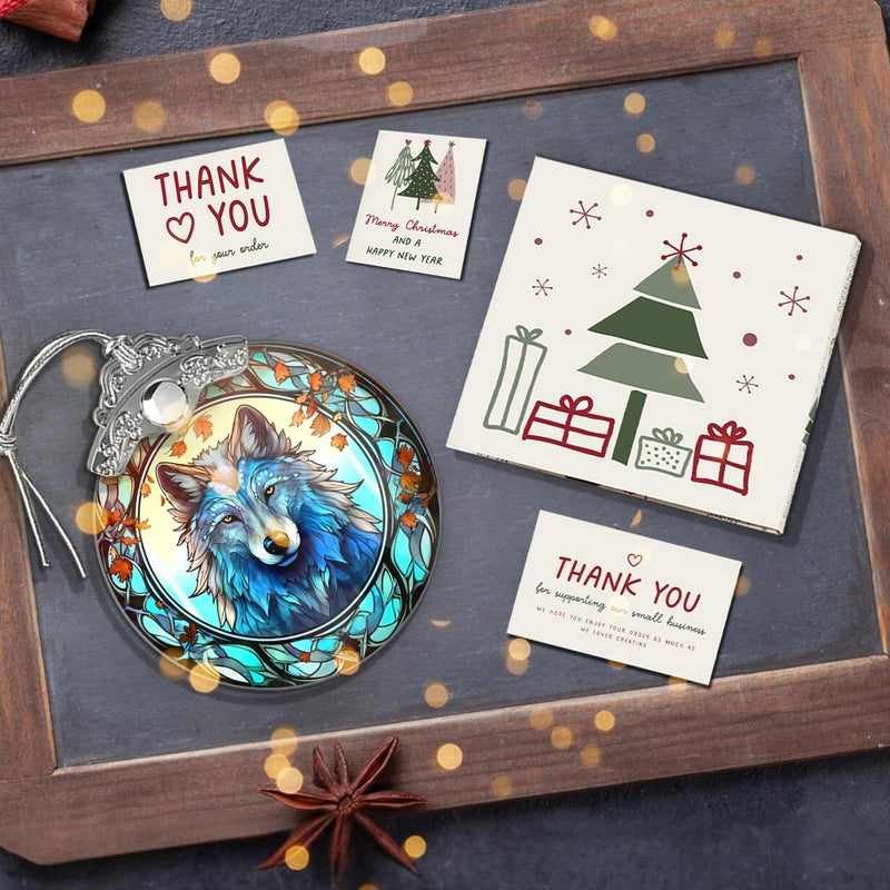 Sensemory Dog Ornaments for Christmas Tree, Dog Ornament, Big 4 Inch Acrylic Hanging Art, Tree Ornaments, Holiday Decoration, Car Interior Accent, 2025 Christmas Ornament (Mystic Wolf) - Image 3